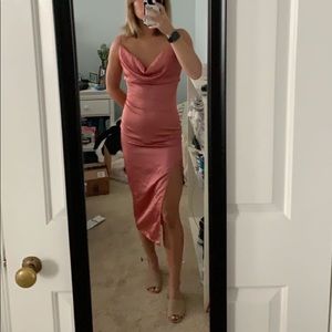 PrettyLittleThing Slip MIDI Dress with High Slit